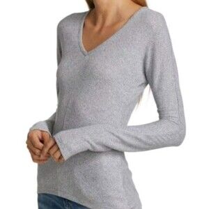 Rag & Bone Rib Knit Blas XS Long Sleeve Gray Rayon Blend